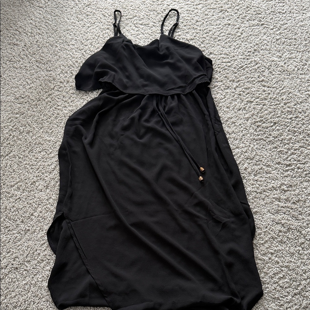 Elegant Asymmetrical Black Dress